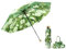 Anopo Kleiner Regenschirm für Regen und Sonne Taschenschirm Sturmfest für Damen mit 8 Rippen Blume Faltbarer Regenschirm UV Schutz mit Organizer Tasche Gardenie