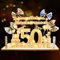 Idota 50 Geburtstag Frau Männer Geschenk - Geldgeschenke Geburtstag, Holz-Schild Gästebuch 50 Geburtstag Deko Geschenke mit LED Lichterketten, Personalisiertes Geschenke, 50 Geburtstag Mann Deko