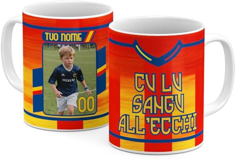 StudioPixelStore Tazza Personalizzata – Idea Regali Personalizzati – Mug Personalizzabile con Squadre del Campionato Italiano – Tazze in Ceramica per la Colazione – (Tifosi Lecce PHOTO)