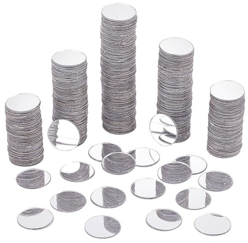 PH PandaHall 300pcs Miroir Carreaux de Mosaïque 20mm Miroir Auto-Adhésif Rond Acrylique Miroir Mini Miroirs Mosaïque Décoratifs en Verre pour Projets de Voyage Encadrement Décoration Artisanat