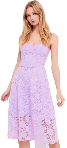 Denny Rose Vestido Midi de Encaje 411DD15006, Lila., 40