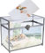Homtone Boîte à cartes vintage en verre noir avec fente, cartes-cadeaux, terrarium pour réception de mariage/fête d'anniversaire, souvenirs, 25,5 x 19,5 x 14,5 cm