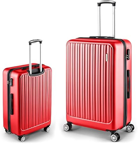 Easy Move ABS Hartschalenkoffer - Ergonomisch & Sicher - Kleiner Trolley Koffer mit 360° Rädern, Zahlen-Schloss - Rollkoffer, Reisekoffer Klein (Rot, 54cm)