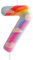 7th Birthday Candles Number 7 Pink Rainbow Birthday Party Cloud Rainbow Theme Adorable Design for Baby Girl Boy Birthday Cake Topper, Graduation Celebration Anniversary Wedding Decorations