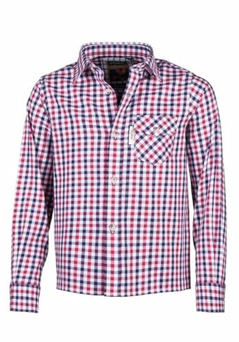 Boys Junior Checkered Shirts Country Childrens Clothing Shirt Button-Down (UK, Age, 5 Years, 6 Years, Regular, Richmond Red/Navy)