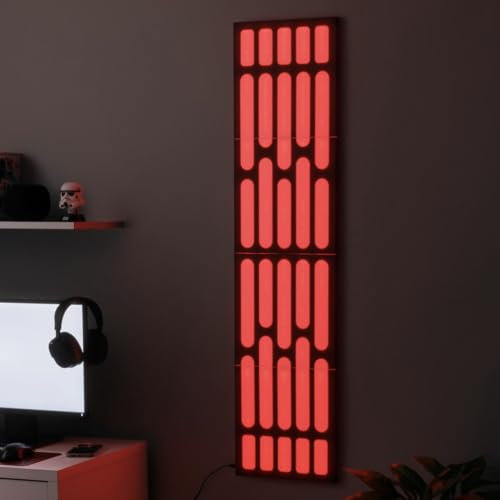 Paladone Star Wars Todesstern Wandleuchte mit Farbwechsel und Musik-Reaktionsmodi, offiziell lizenzierte ferngesteuerte LED-Wanddekoration für Schlafzimmer und Zuhause, Sammlergeschenk