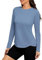 PINSPARK Uv-Schutz Shirt Damen Schnelltrocknend Sportshirt Frühling Outdoor Sonnenschutz Shirt Slim Fit Surfen Wandern Funktionsshirt Leicht Pilates Yoga Activewear-T-Shirts Oasis Blau m
