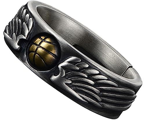 VALICLUD Basketball Charm Ring Retro Fingerring Metall Silber Geschenkideen