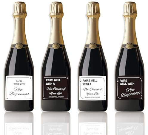 SUPERDANT 40 Stück Passt Gut Zu Weinaufkleber für Flaschen Weinflaschenetiketten Schwarz Weiß Beschichtetes Weinflaschen Aufkleber Dekoration Für Hochzeit Verlobung Jahrestag Geburtstag Brautparty