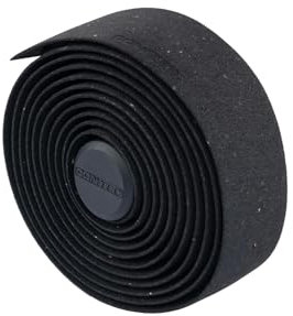 CONTEC Lenkerband Prestige.Cork, 2000x30x2,5 mm, aus Kork-EVA-Schaum, selbstklebend und rutschsicher, mit Klebestreifen und 2 Lenkerstopfen, Paar, schwarz