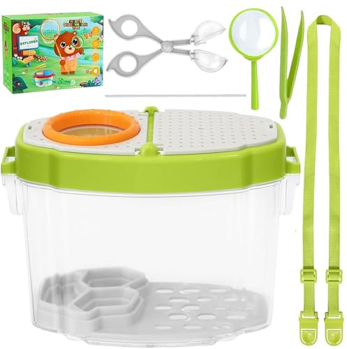 STFYUG Becherlupe Set Kinder, lupenglas für Kinder, Forscherset für Kinders, Insektenbox für Kinders, Insekten Beobachtungsbox für Outdoor Naturerkundungen und Abenteuer