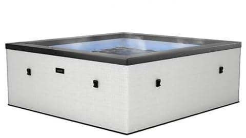 EASYSELECT Netspa Idaho 6 posti Pebble White - Semi-Rigida, Quadrata, Airjet massaggianti, Riscaldamento integrato, Copertura Isolante, Volume 1100 L, Ø180 x H70 cm