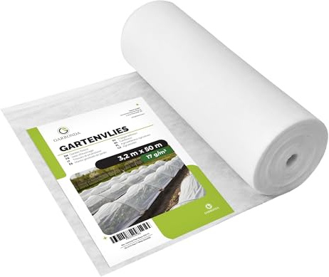 Garronda Voile hivernage Plante Exterieur 17 g m² Respirant Protection Textile Jardin Potager Serre semis Couverture Cultures extérieur 3,2 x 50 m Blanc GD-0175