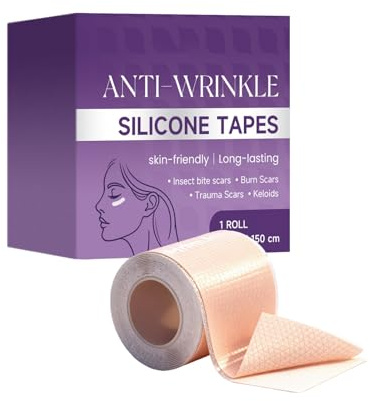 Narbenblätter, Silikonpflaster für Narben, Silicone Tape, Scar Removal Roll, Silicone Plaster for Scars, Reusable (4cm*1.5m, 1 Stück)