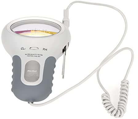 Yanmis Testeur de Cl d'eau et de PH, Kit de Sel de Piscine, Testeur de salinité Numérique pour Piscine, Eau Salée, Eau de Mer, Aquarium, Grand écran avec Résultat du Test de PH