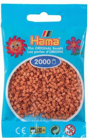 Hama Mini-Perlen 501-21 - 2000 Stück Hellbraun, Kunststoff, Rund, Beads, Braun