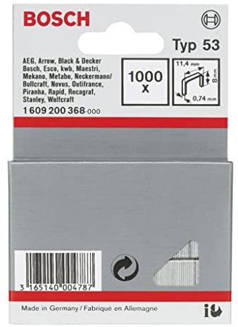 Bosch 1609200365 1000 Stk. Tackerklammern 8/11,4 mm Typ53 (Klammer für Handtacker)