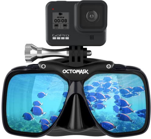 Octomask Unisex Classic GoPro Maske für Tauchen und Schnorcheln, schwarz, one Size