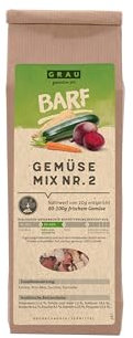 GRAU – das Original – Trockengemüsemischung zum BARFen für Hunde - Gemüsemix Mischung Nr. 2, 1er Pack (1 x 150 g), Ergänzungsfuttermittel für Hunde