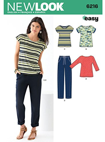 Simplicity New Look Schnittmuster 6216 Damen Strickoberteile und Hosen, Größen 36-38-40-42-44-46