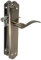 Amig - Juego de Manillas de Placa - Adecuado para Puertas de Paso de Interior y Exterior con Manivela Cómoda, Elegante y Atemporal - Latón - Color Cuero - 256 x 48 mm