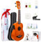 Aklot Soprano Eléctrico Ukelele Caoba Maciza de 21 Pulgadas Ukulele con Curso Gratuito Online,Sintonizador incorporado, kits de inicio (bolsa, cuerdas adicionales, correa, libro resistente, púas)