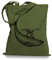 Ma2ca® Dino Surfing - Dinosaurier Wal Jutebeutel Stoffbeutel Tragetasche/Bag WM101-olive_green