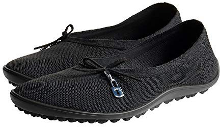 leguano Lady Loop Ballerine | La chaussure pieds nus chic pour femme, Noir , 37 EU