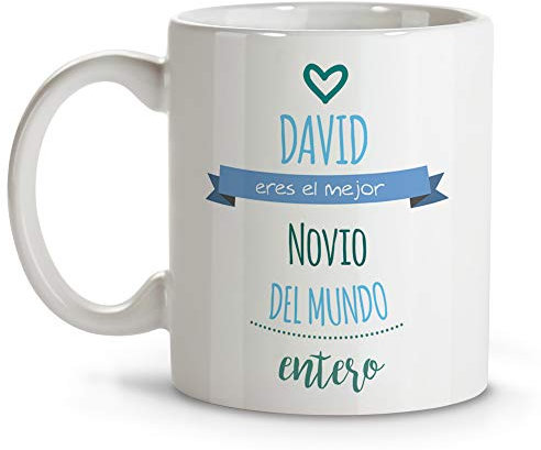 Taza de San Valentín Personalizada con Nombre. Regalos 14 De Febrero. Tazas Originales Para Regalar. Regalos San Valentín Hombre Friki. Detalles Para Tu Pareja. Regalos Románticos y Divertidos.