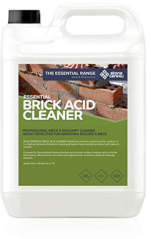 Stonecare4u - Essential Brick Acid Cleaner - 5 Litre - High-Performance Formula Effortlessly Removes Cement & Mortar Residue from Walls & Brickwork…