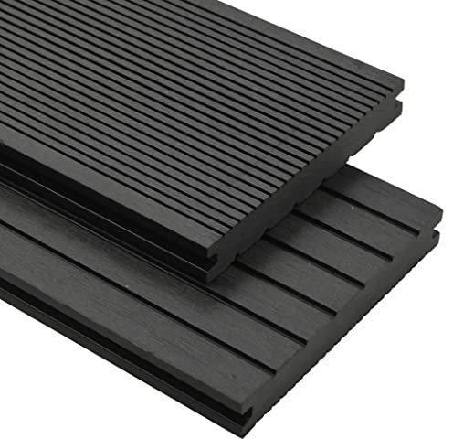 vidaXL WPC Terrassendielen Massiv 15m² 4m 20mm Schwarz Komplettbausatz Diele