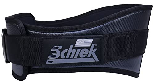 Schiek Sports Modell 3006 Kohlefaser-Hebegürtel – Nylon-Faser-Gürtel mit Marine-Vinyl-Rückenstütze