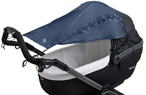 Altabebe (AL7012-01) Universal Sonnensegel mit seitlichen Sonnenschutz UV Schutz 50+ für Kinderwagen Babywanne - reißfester Baby Sonnenschutz zum aufrollen - Farbe: marine