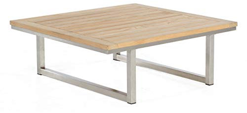 Sonnenpartner Lounge-Tisch Lotus Edelstahl mit Teakholz Loungetisch Beistelltisch