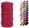 Binwat Macrame Cord Thick Natual Cotton Cord Yarn Macrame Rope Cord Cotton Rope for Wall Hangings, Plant Hangers, DIY Crafts, Home Decorations, Gift Wrapping 3mm x 100m (Red wine)