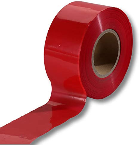 1 Rolle super stabiles Absperrband Flatterband Warnband Trassenband Folienband Parkplatzsperre Baustellenabsperrung 75mm (250m, Rot)