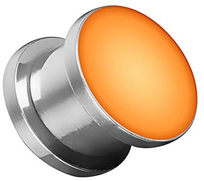 Taffstyle Ohr Plug Flesh Tunnel Piercing Ohrpiercing LED Licht Farbig Leuchtend 14mm Orange