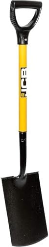 JCB - Professional Metal Shovel and Spade, Long Handle, Heavy Duty Construction Site and Garden Tools for DIY - Expertly Constructed