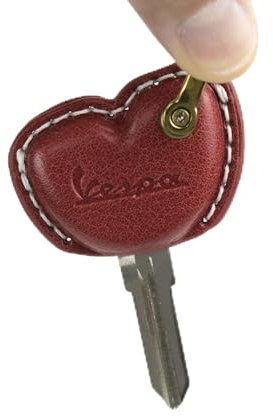 Schlüsselanhänger kompatibel mit Piaggio Vespa Motorrad Schlüssel Vespa GTS300 200 125, Vespa LX150 Medley150, Rot, Smal