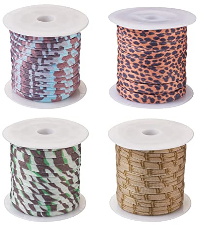 Beadthoven flache, weiche elastische Kordel, 12 Meter 5 mm Polyesterstoff, genäht, dehnbares Lycra-Gewebe, Gurtband, Nähzubehör, 4 Farben