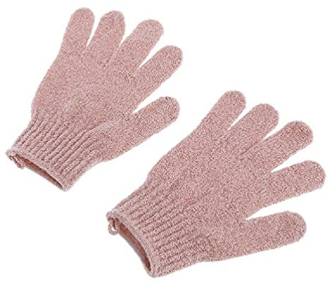 Yushu - 2 gants de douche et de bain, gants de bain à cinq doigts, luffa exfoliant, gant de nettoyage de la boue, gant de toilette pour le corps, gants de bain pour le spa, massage de Noël