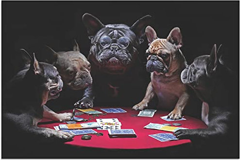 Poster, Motiv Poker Dogs, groß, 61 x 40,6 cm