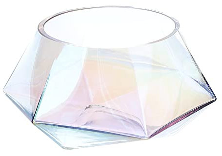 HERVIT Coupelle centre de table en verre GALAXY effet irisé 18x9 cm