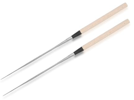 Joyzan Palillo Sushi Japonese Acero Inoxidable, Metal Juego Comedor Reutilizable Lavable Lavavajilla Comer Largo Mango Madera Alimento Herramienta Chapado Apto Chef Cocina Fideo Metálico Diseño