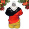KIAPPO Handbemalter Chrsitbaumanhänger Glas Fußballtrikot in Deutschland Nationalfarben - Baumanhänger für Fußballfan Geschenk - Mundgeblasene Weihnachts Deko Anhänger Weihnachten Baumschmuck