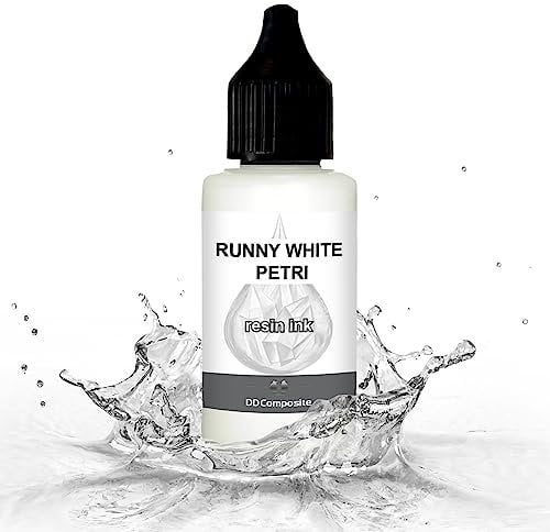 DD Composite Resin Inks Tinte Fluid Art Alkohol Ink hochkonzentriert Epoxidharz Kunst Design River Table Dish-Art, Menge:30ml, Resin Ink Color:RUNNY WHITE PETRI