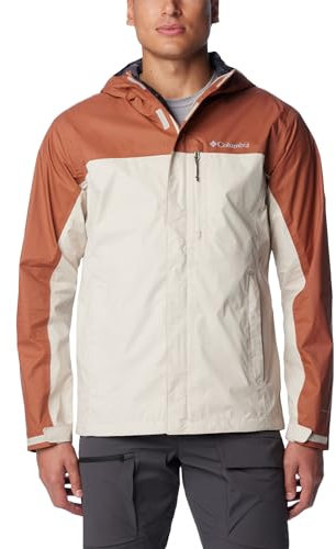 Columbia Pouring Adventure Jacket, Veste De Pluie Imperméable Homme, Dark Stone/Auburn, Taille S
