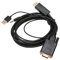 Câble VGA vers DP, Câble de Connecteur VGA Full HD 1080P vers DisplayPort avec Décharge de Traction Moulée, Câble Convertisseur Vidéo pour Ordinateur pour PS3 pour pour Wii