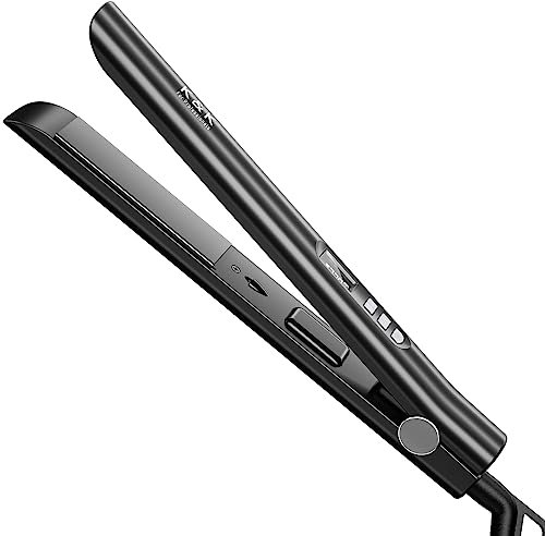 K&K Ceramic Hair Straighteners Flat Iron 45 mm Wide Professional Flat Iron for All Hair Types - Adjustable Temp 50C-230C Fast Heat up Dual Voltage Straightening Iron UK Plug(Black, 25mm)