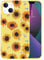 MAYCARI Aesthetic Sunflower Phone Case for iPhone 13, Yellow Liquid Silicone Girly Cases,Cartoon Soft Gel Rubber Full-Body Protective Microfiber Lining Shockproof Cover for Boys, Women